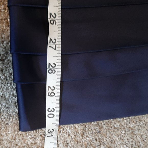 Calvin Klein Navy Satin Layered Cocktail Dress SZ 4 - Picture 11 of 13